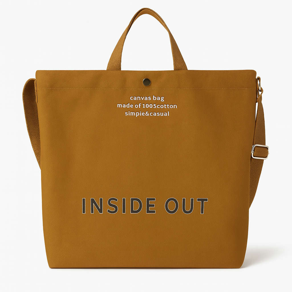INSIDE OUT Canvas Tote Bag – Simple & Casual