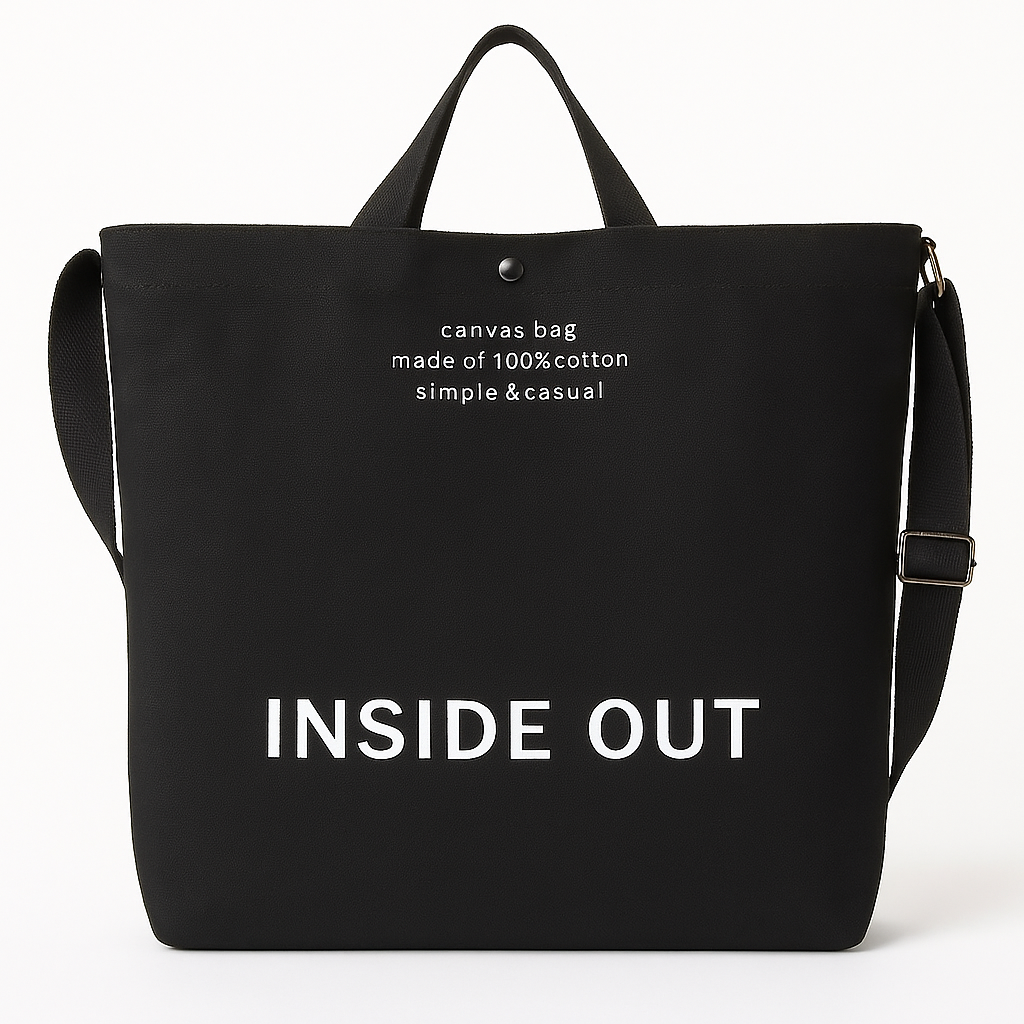 INSIDE OUT Canvas Tote Bag – Simple & Casual