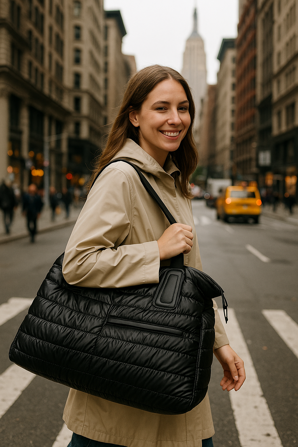 Quilted Puffer Duffel Bag – Travel, Gym & Everyday Tote
Bolso Acolchado de Viaje – Deportivo, Gimnasio y Uso Diario