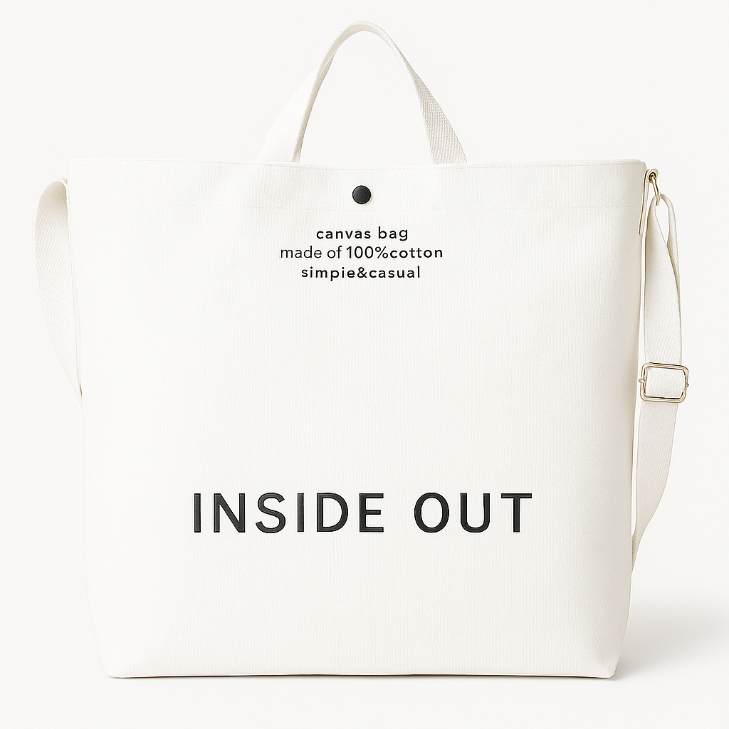 INSIDE OUT Canvas Tote Bag – Simple & Casual