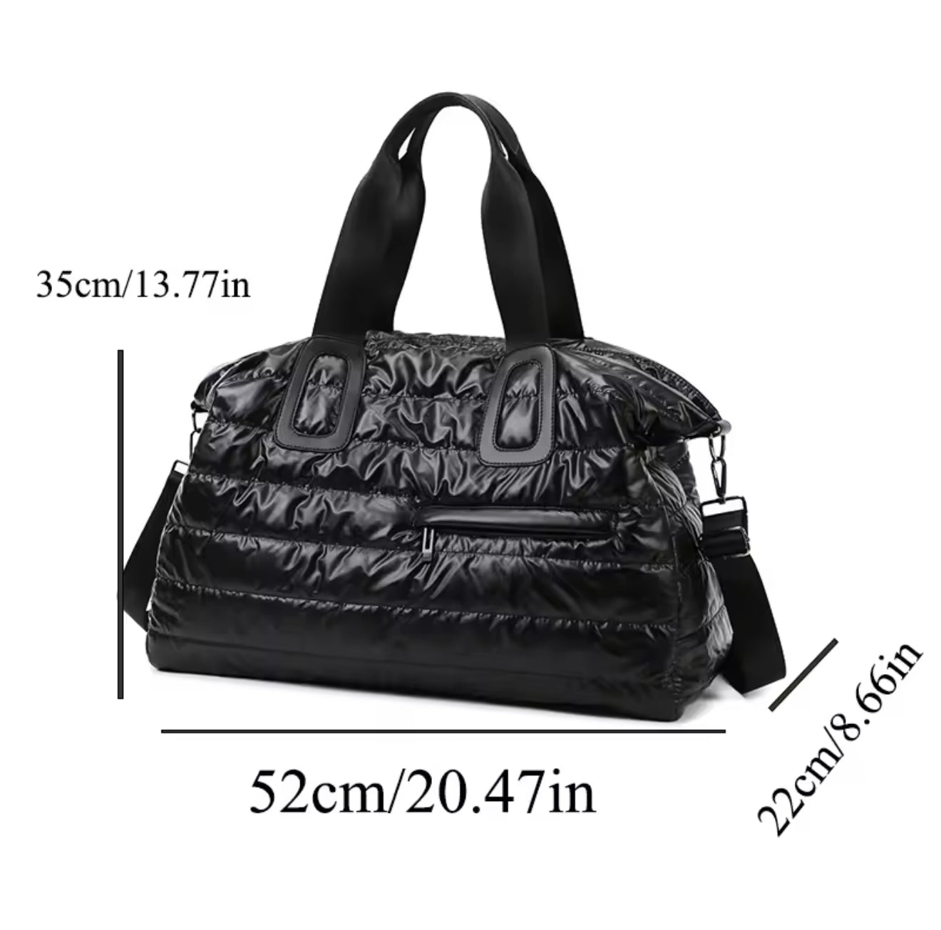 Quilted Puffer Duffel Bag – Travel, Gym & Everyday Tote
Bolso Acolchado de Viaje – Deportivo, Gimnasio y Uso Diario