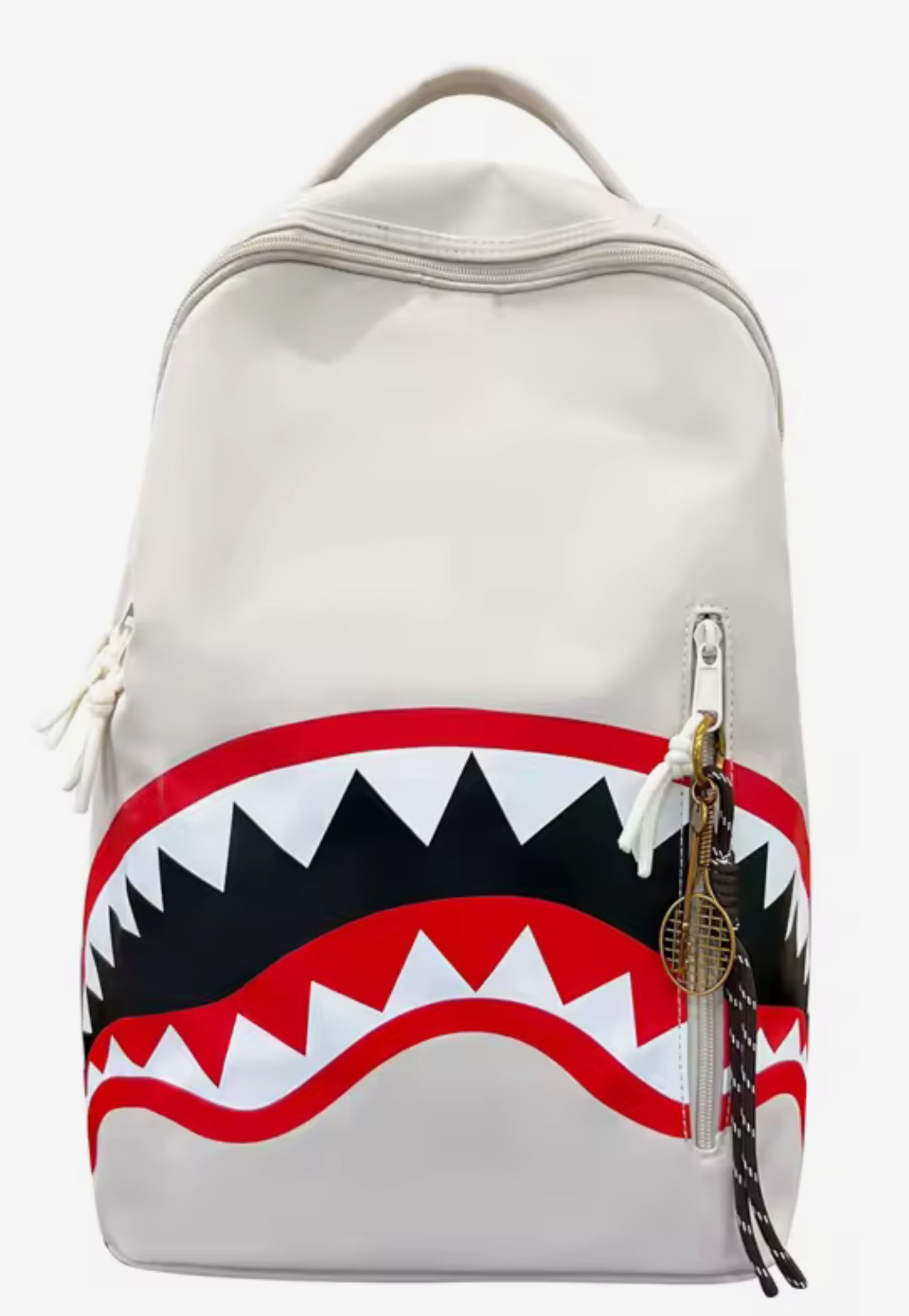 Shark Mouth Nylon Backpack – Trendy Lightweight School & Travel Bag (30×41×16cm)