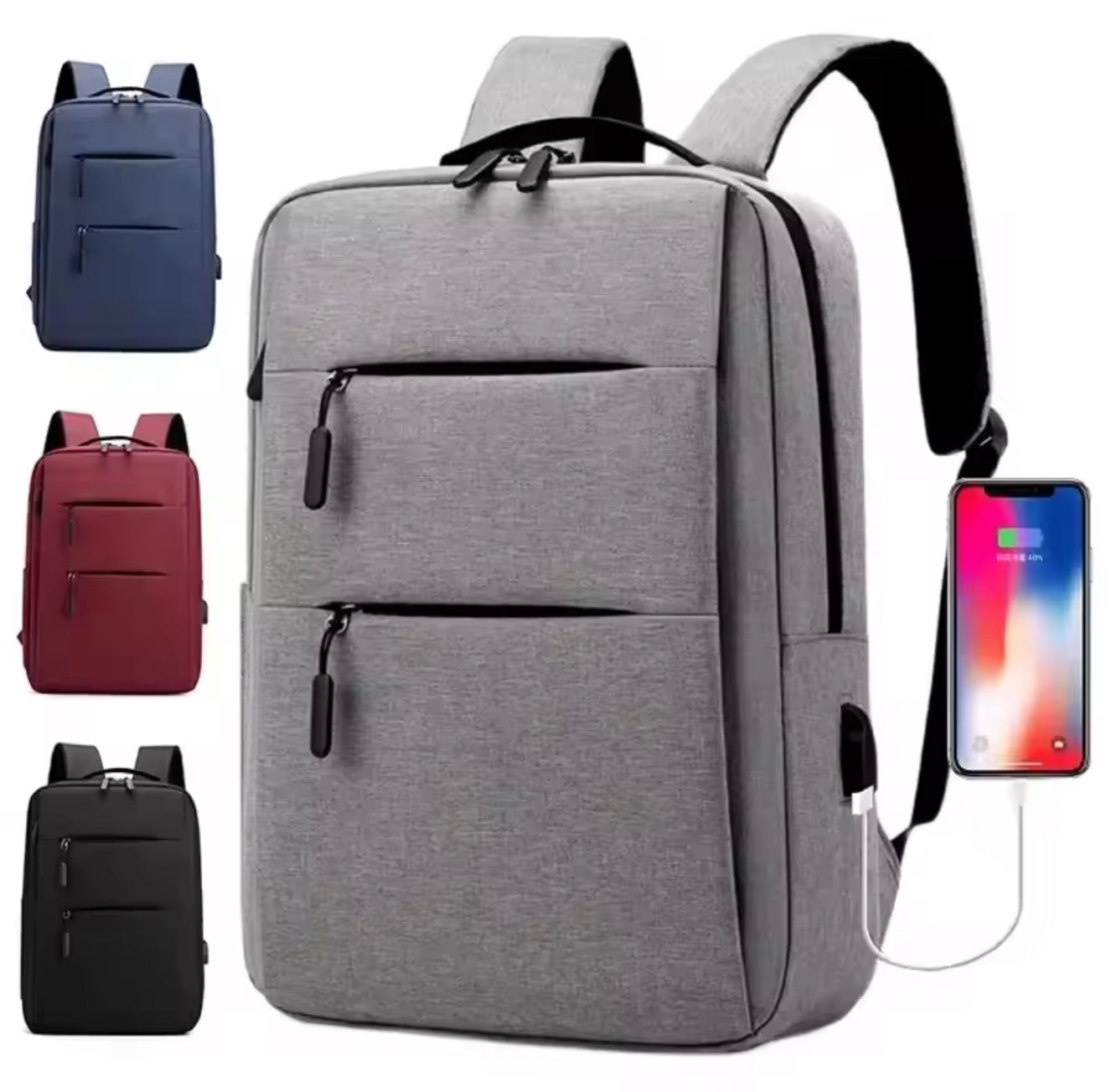 Business & Travel Backpack – Waterproof, USB Charging, Lightweight