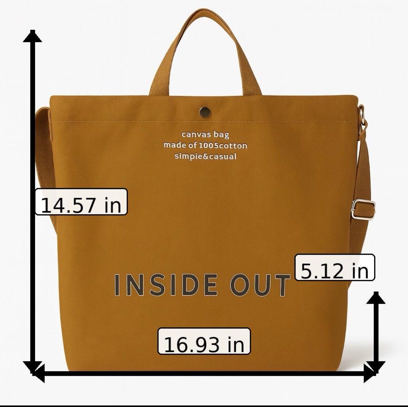 INSIDE OUT Canvas Tote Bag – Simple & Casual