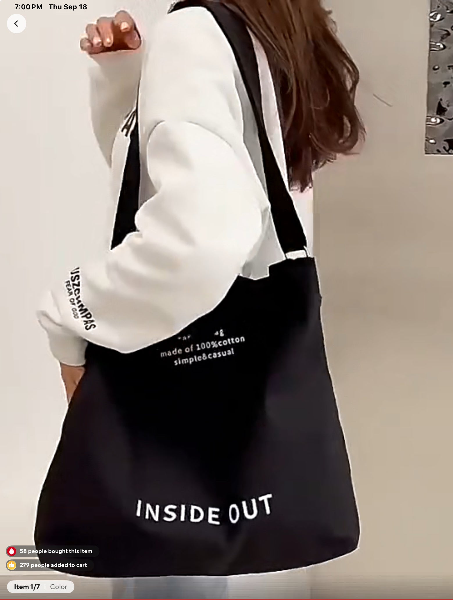 INSIDE OUT Canvas Tote Bag – Simple & Casual
