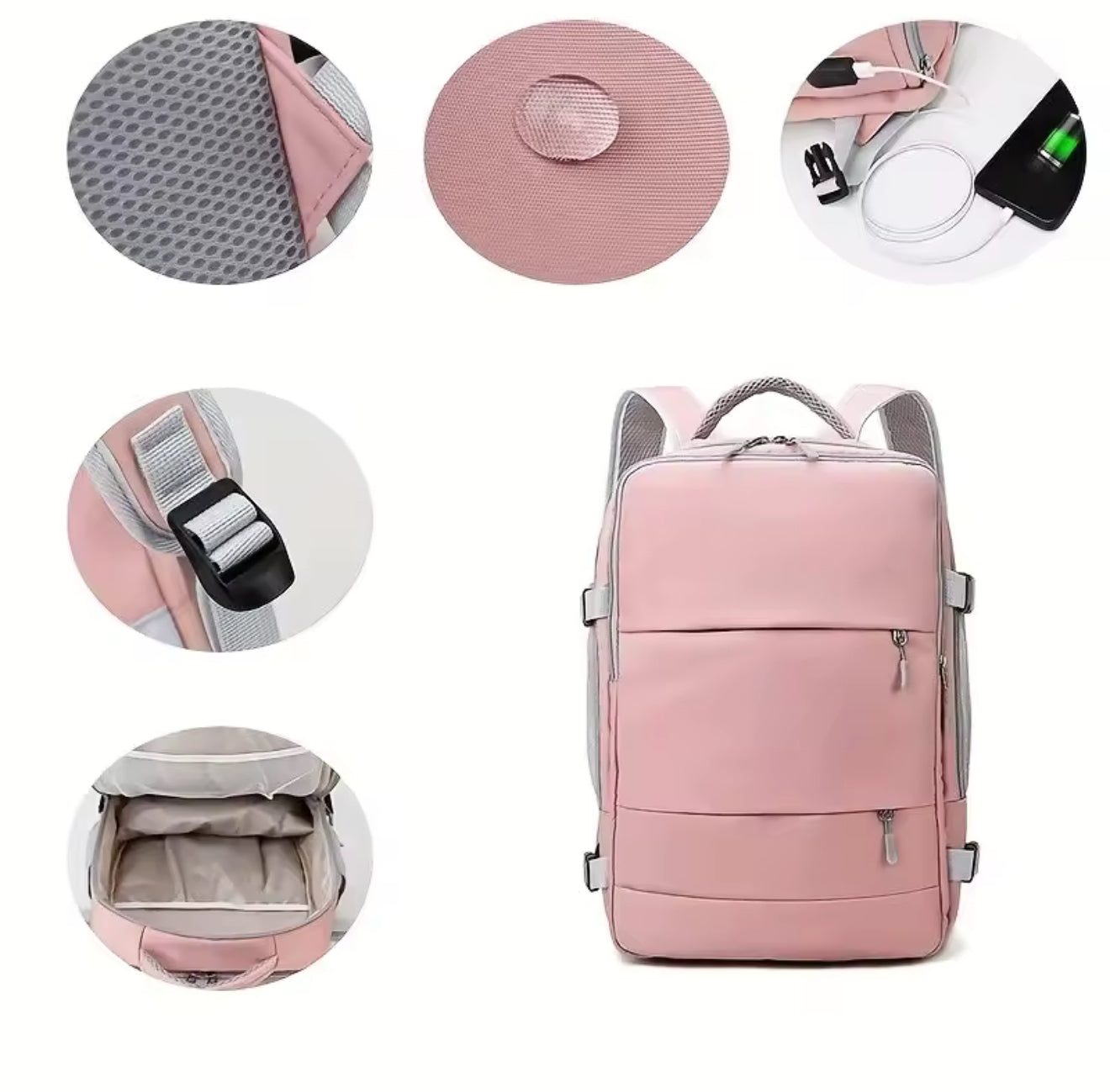 ✨ Pastel colors Multifunction Travel Backpack – Shoe Compartment, Laptop Sleeve, Large Capacity