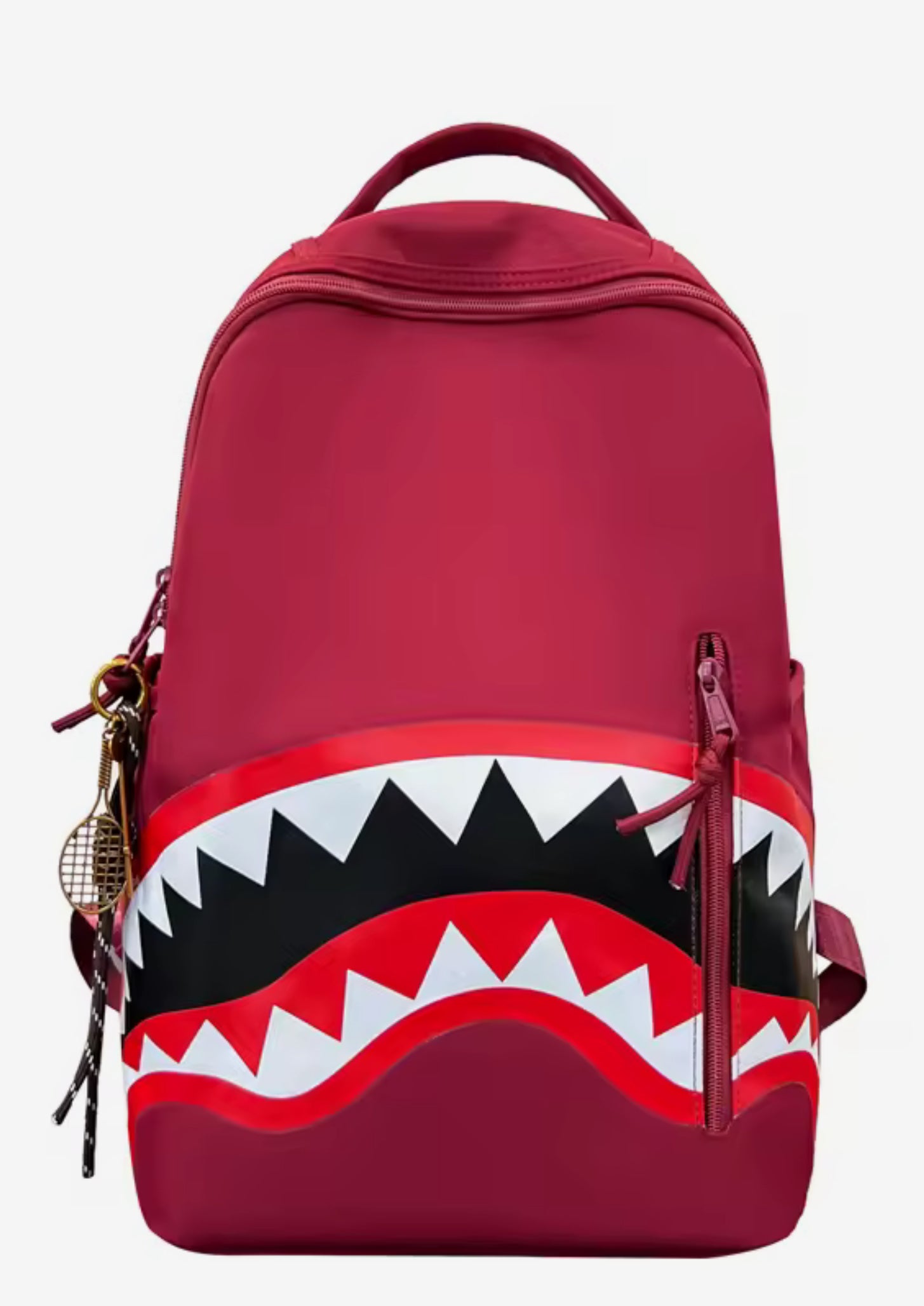 Shark Mouth Nylon Backpack – Trendy Lightweight School & Travel Bag (30×41×16cm)