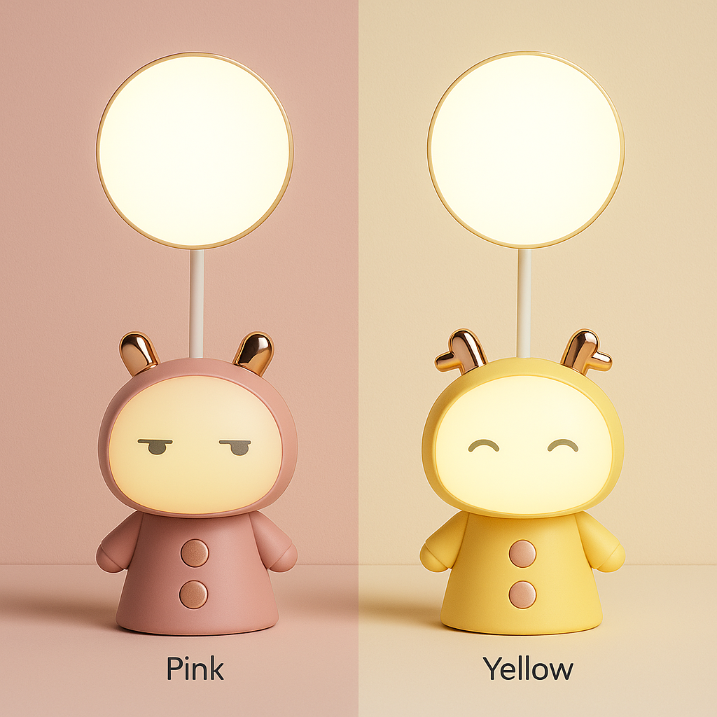 A Little Light, A Lot of Charm 🌙
Add warmth and cuteness to your space with this cartoon table lamp! Perfect for kids’ rooms, study desks, or as a cozy night light.
