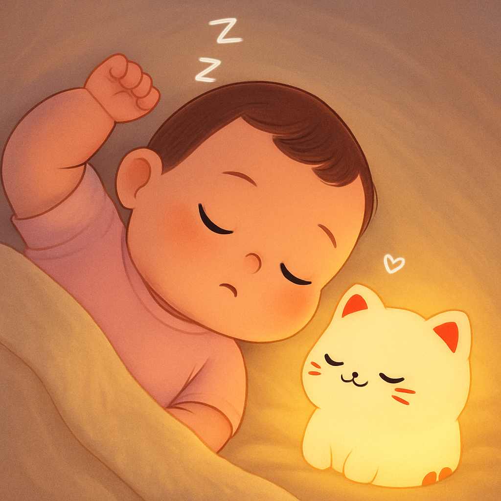 Cat Night Light – Cozy Sleeping Baby & Kids Room Lamp (Rechargeable & Remote Control)
(Luz de noche en forma de gato – Lámpara acogedora para bebé, recargable con control remoto)