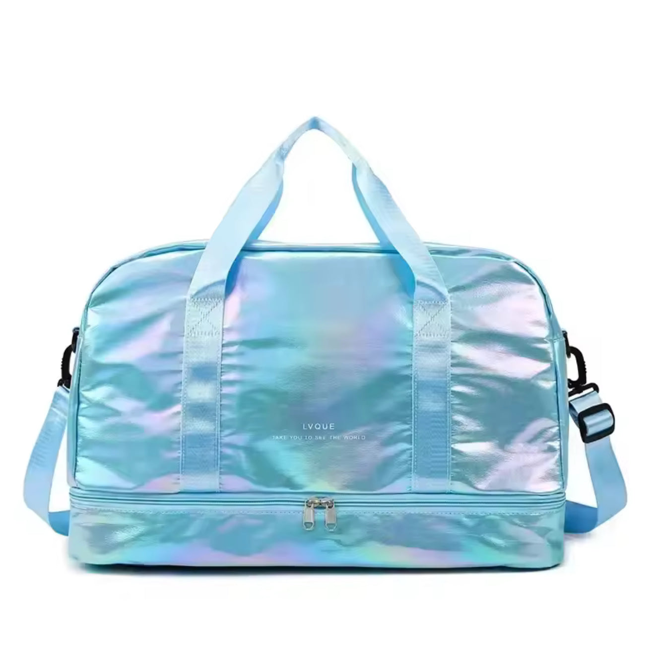 Holographic Travel Gym Duffel Bag – Large Capacity Shoulder & Crossbody Tote
Bolso de Viaje y Gimnasio Holográfico – Gran Capacidad de Hombro y Cruzado