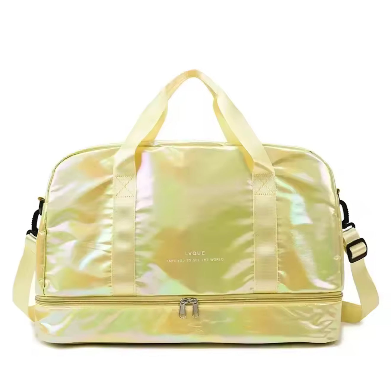 Holographic Travel Gym Duffel Bag – Large Capacity Shoulder & Crossbody Tote
Bolso de Viaje y Gimnasio Holográfico – Gran Capacidad de Hombro y Cruzado
