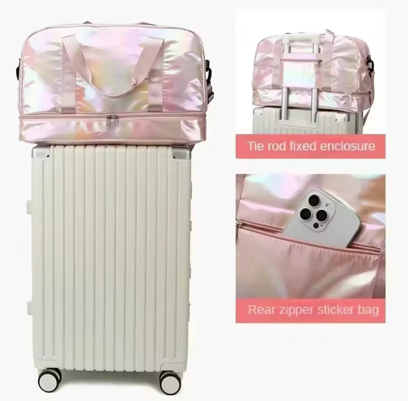 Holographic Travel Gym Duffel Bag – Large Capacity Shoulder & Crossbody Tote
Bolso de Viaje y Gimnasio Holográfico – Gran Capacidad de Hombro y Cruzado