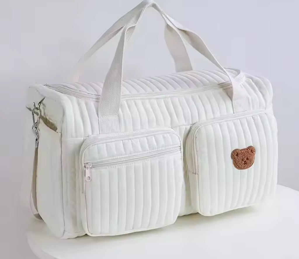 Miraseren One Lucky Bear Mommy Bag – Lightweight Diaper Bag for Moms with Cute Bear Design