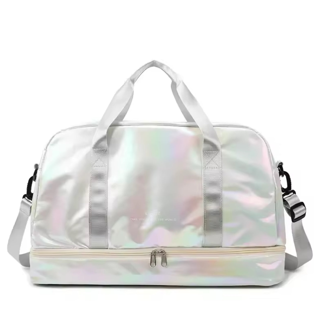 Holographic Travel Gym Duffel Bag – Large Capacity Shoulder & Crossbody Tote
Bolso de Viaje y Gimnasio Holográfico – Gran Capacidad de Hombro y Cruzado