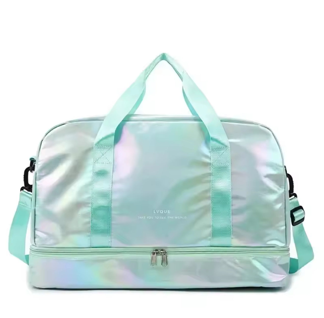 Holographic Travel Gym Duffel Bag – Large Capacity Shoulder & Crossbody Tote
Bolso de Viaje y Gimnasio Holográfico – Gran Capacidad de Hombro y Cruzado