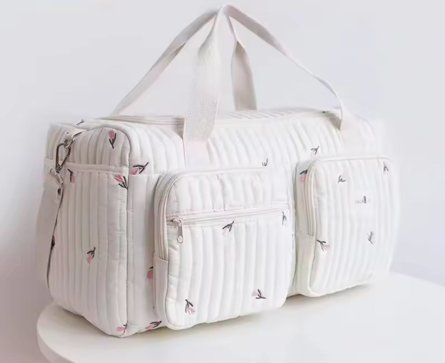 Miraseren Lucky Bloom Embroidery Mommy Bag – Lightweight, Spacious & Stylish Diaper Tote